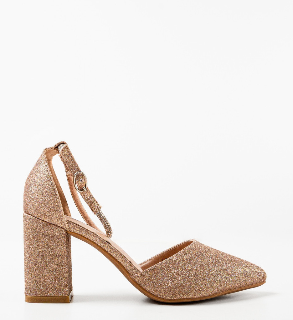 Pantofi Virginia Aurii 2 cu Toc Eleganți - imagine 5