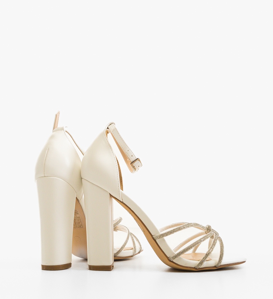 Sandale cu toc Roxane Albe | Eleganță și Confort - imagine 2