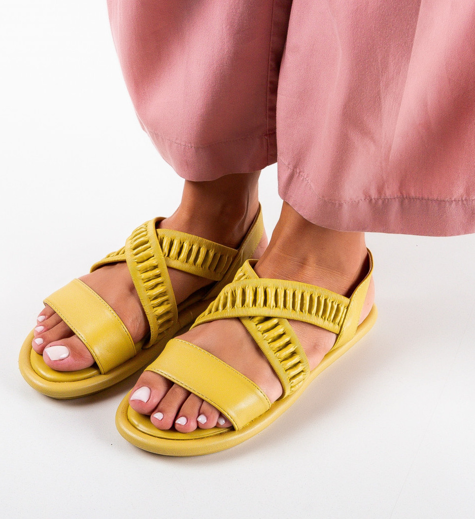 Sandale Dama Hibiscus Galbeni - Confort și Stil