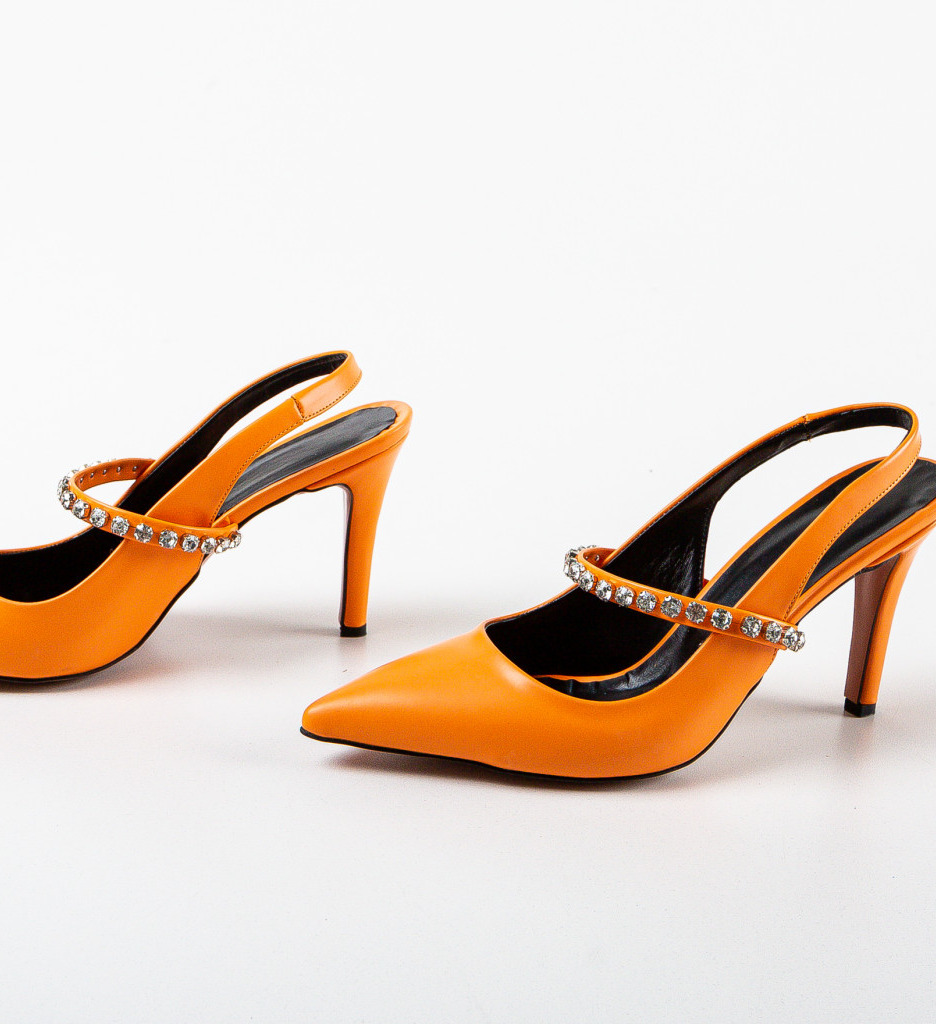 Pantofi Ogal Portocalii cu Toc - Eleganță și Stil - imagine 5