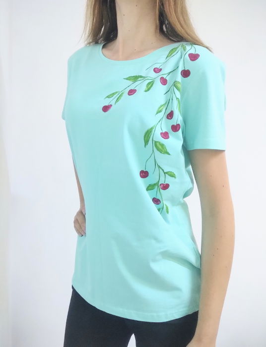 Tricou Manual Cireșe Shopika | Design Unic