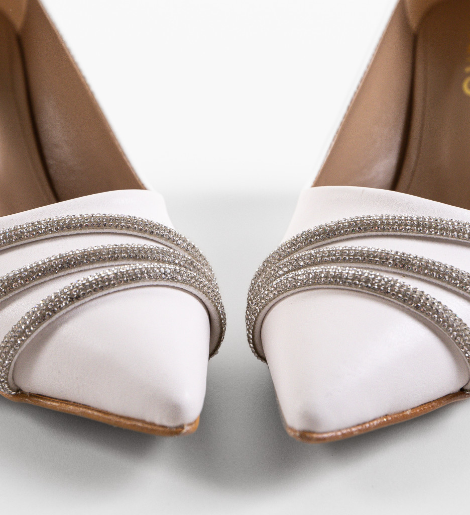 Pantofi Jusanya Albi Eleganți cu Toc - imagine 5