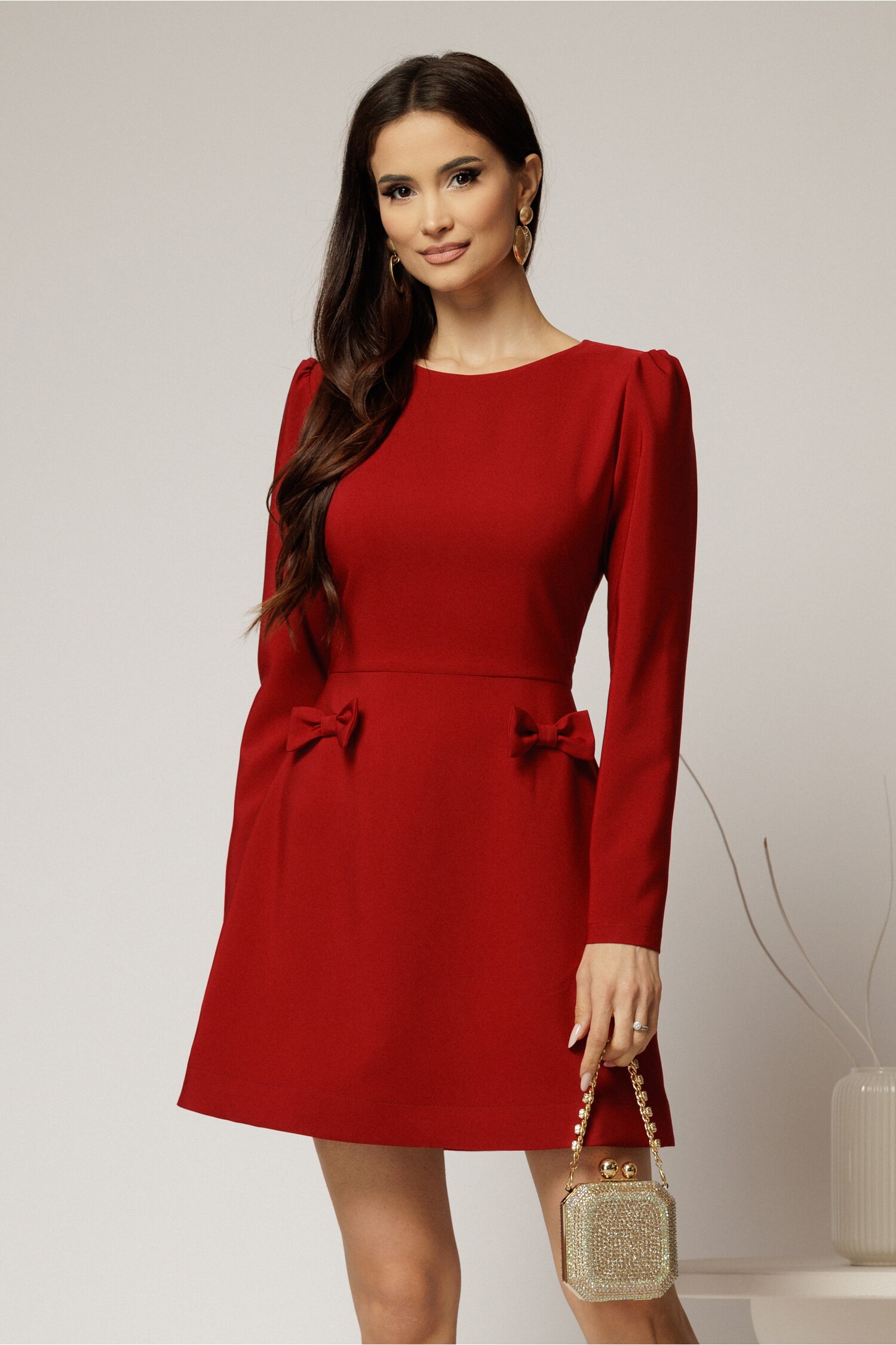 Rochie scurta bordo fusta tip A eleganta