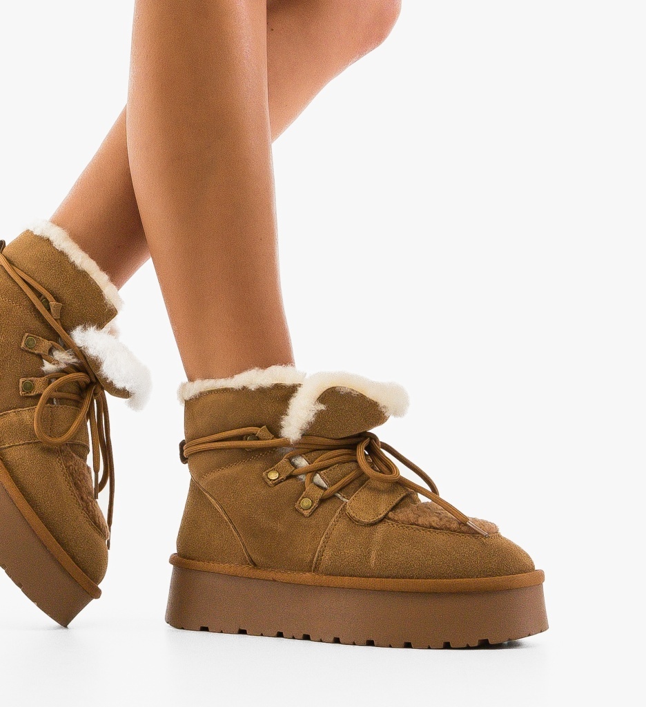 Cizme Tip Ug Hamme Camel Depurtat - Confort & Stil