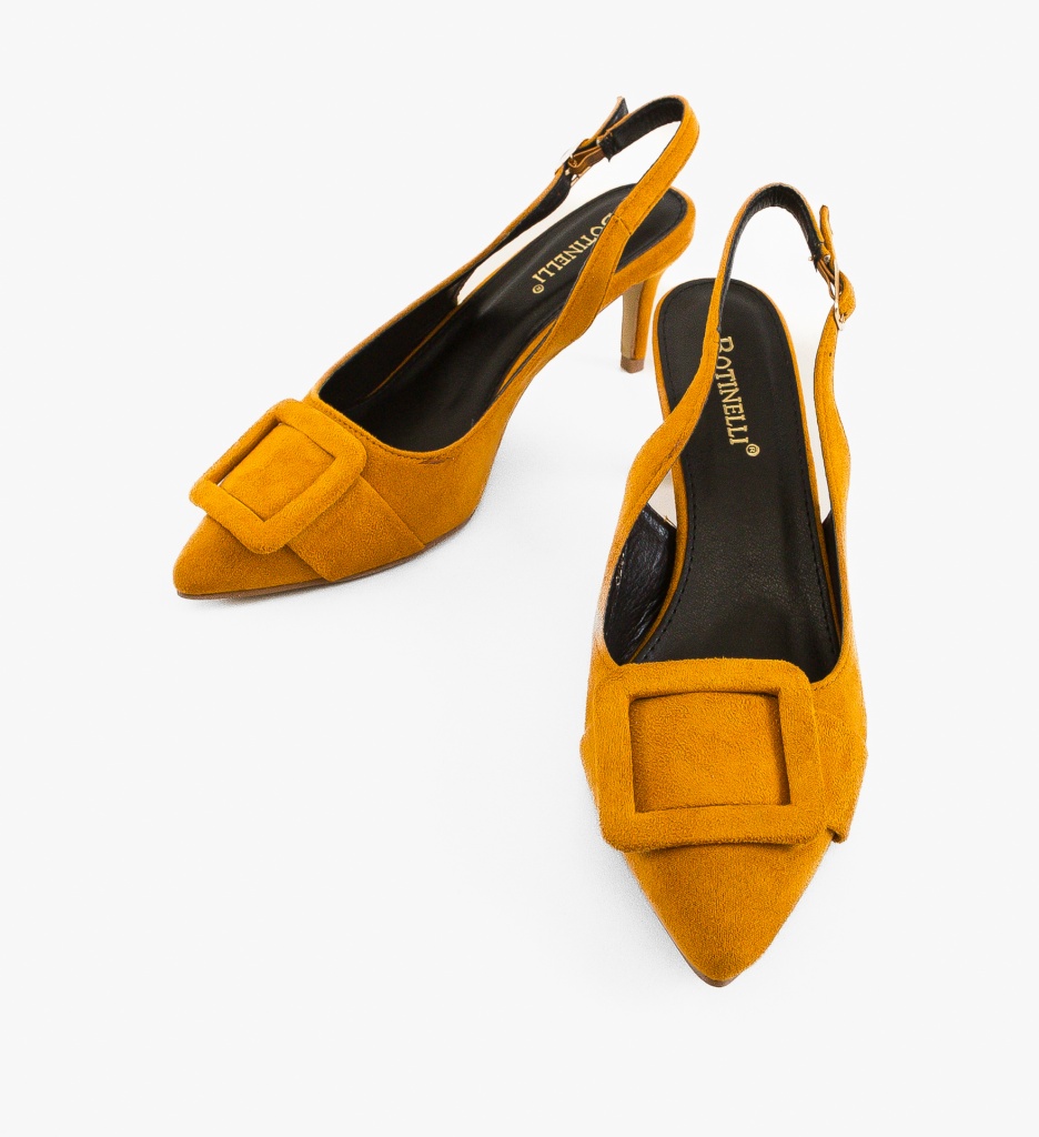 Pantofi cu Toc Luleo Galbeni - Eleganță - imagine 6