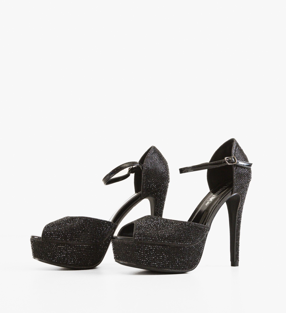 Sandale Nared negre cu toc elegant - imagine 5