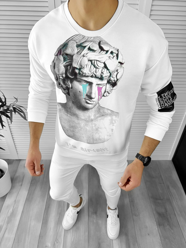 Bluză Albă Slim Fit pentru Bărbați | Stil Elegant