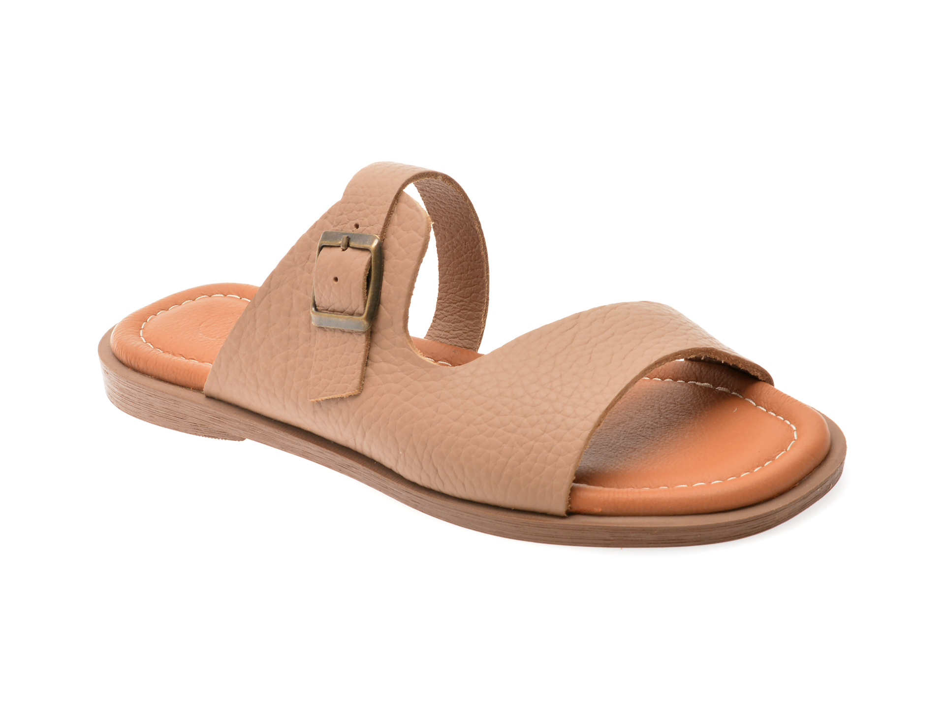 Papuci Oziys Nude din Piele | Confort Superior