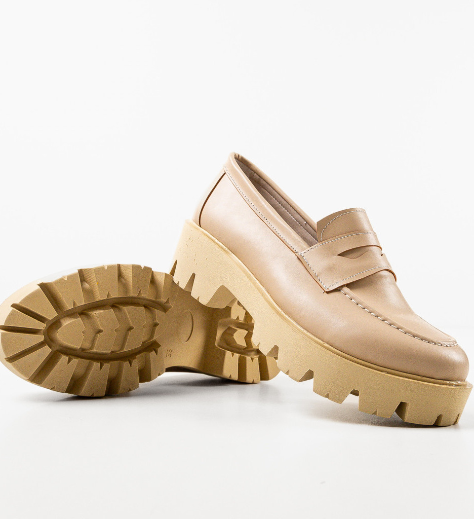 Pantofi Casual Dama Gyna Confort Bej - imagine 5