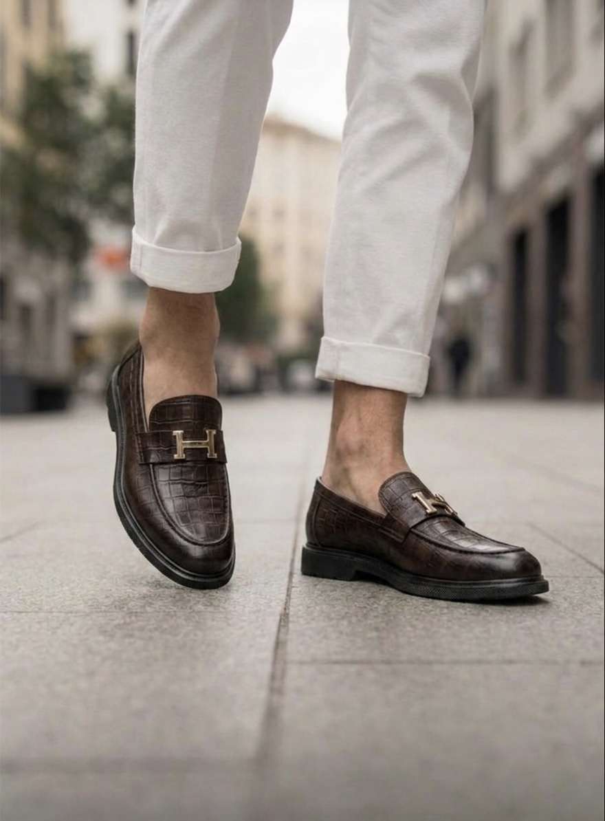 Mocasini barbati H  casual  maro  piele eco  comozi   H03 N13-3