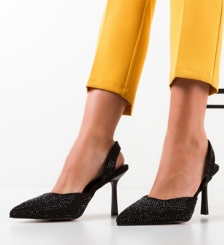 Pantofi Sheng Negri Eleganți cu Toc - imagine 2