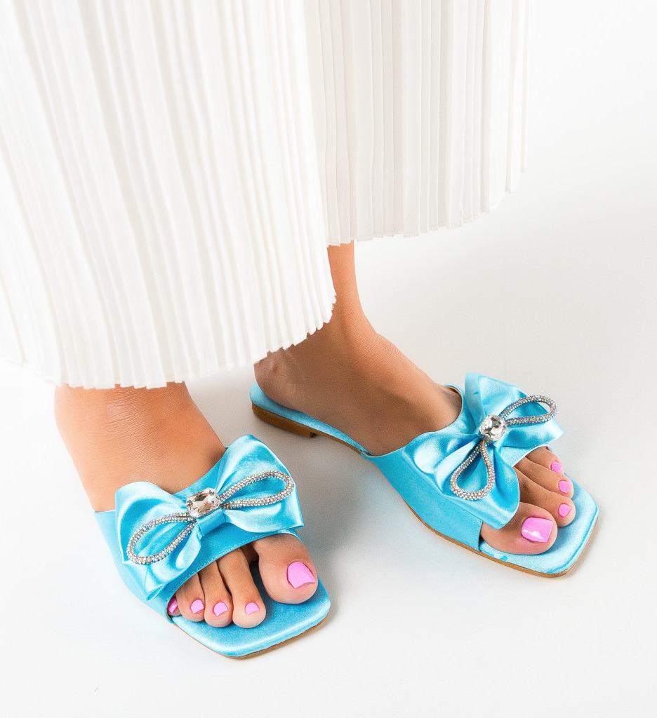 Papuci Dama Albastre Tixe - Confort și Stil - imagine 2