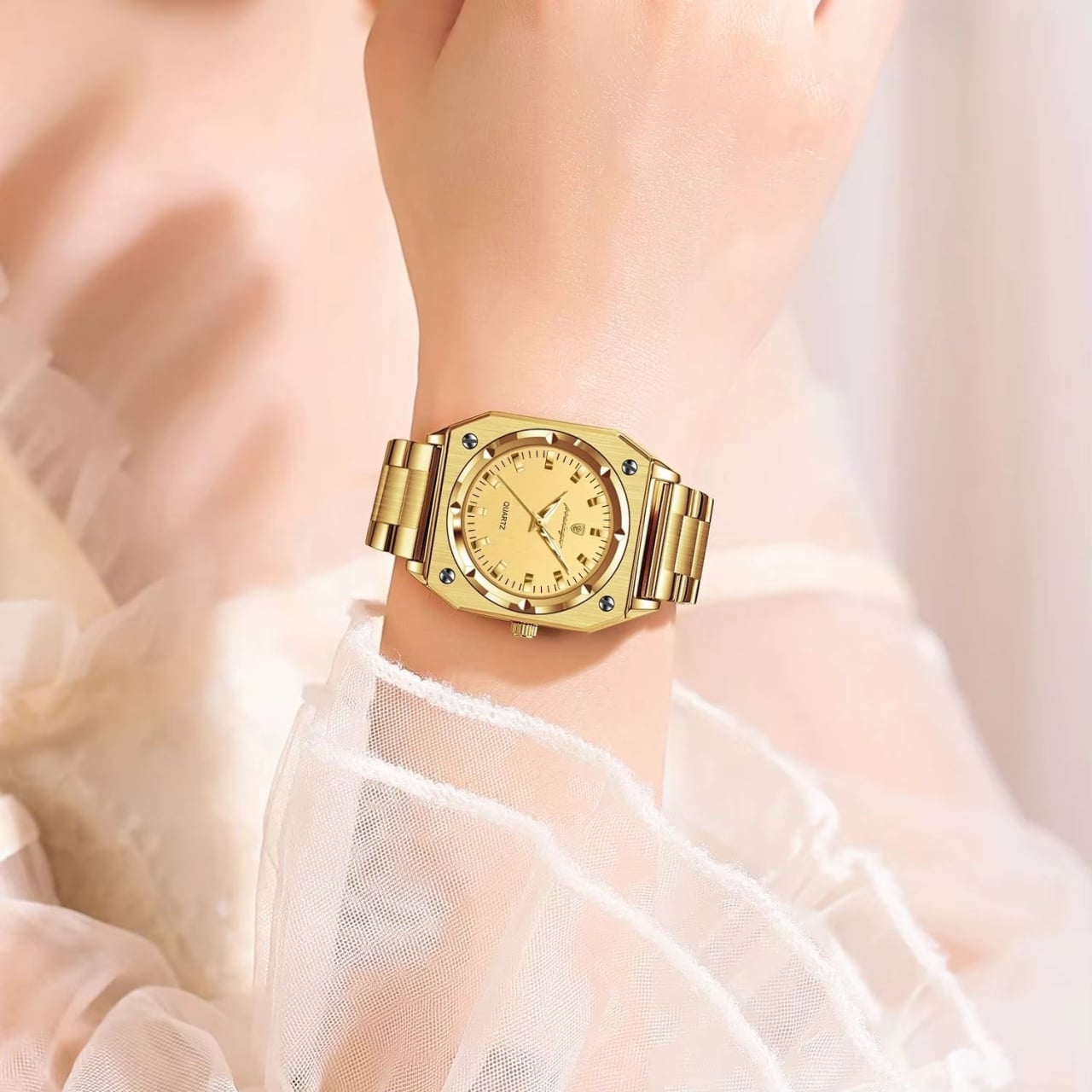 Ceas Poedagar CS1901 Auriu Eleganță Durabilă - imagine 4