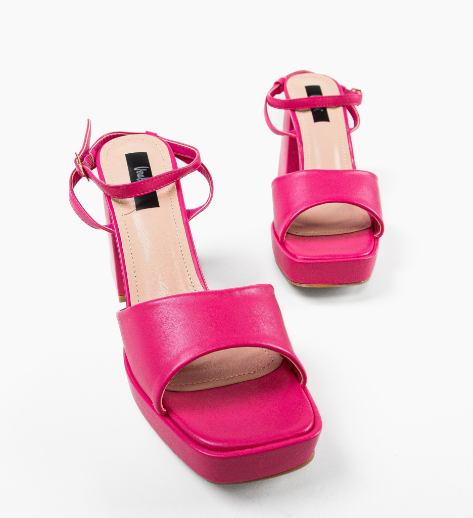 Sandale cu Toc Flaviana Fuchsia - Stil Feminin - imagine 6