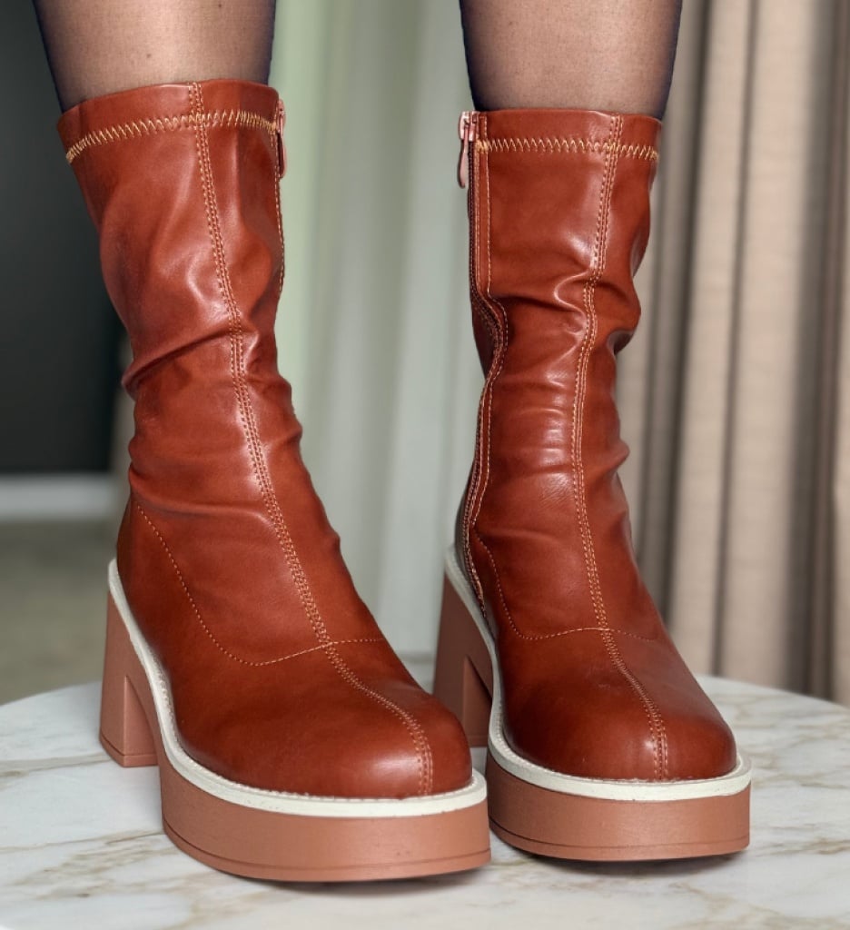 Botine Dama Naom Camel - Eleganță și Confort - imagine 4