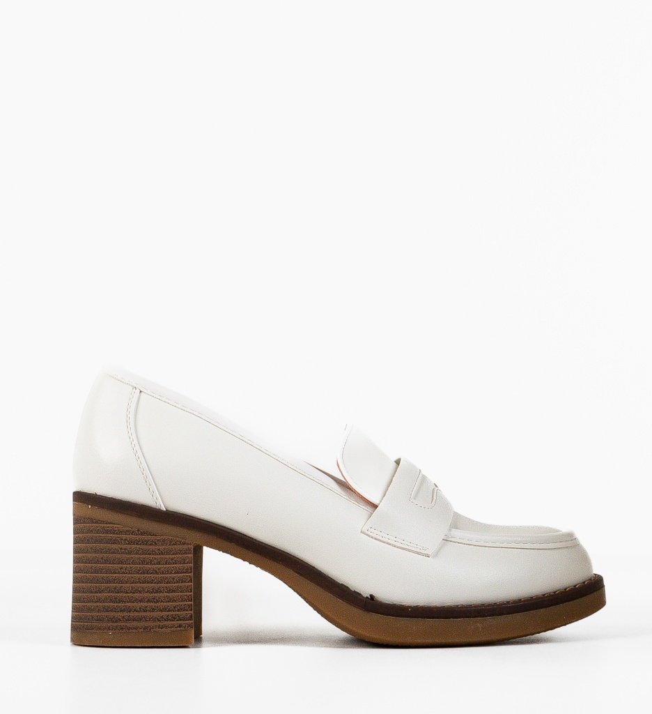 Pantofi Dama Dechen Albi - Eleganță și Stil - imagine 2