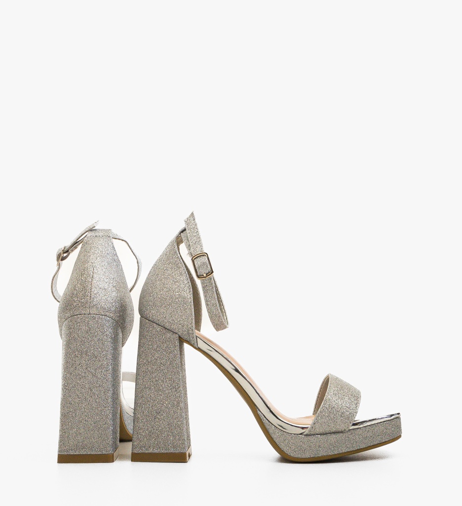 Sandale Toc Aryan Argintii | Elegante - imagine 5