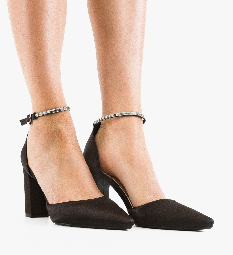 Pantofi dama cu toc Rose Negri Eleganți - imagine 5