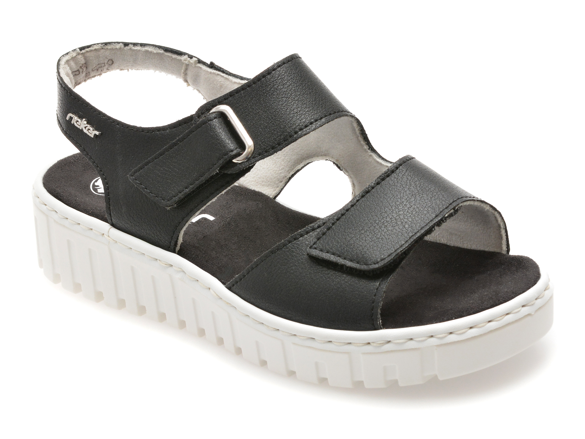Sandale Rieker Negre Piele Naturală Confort