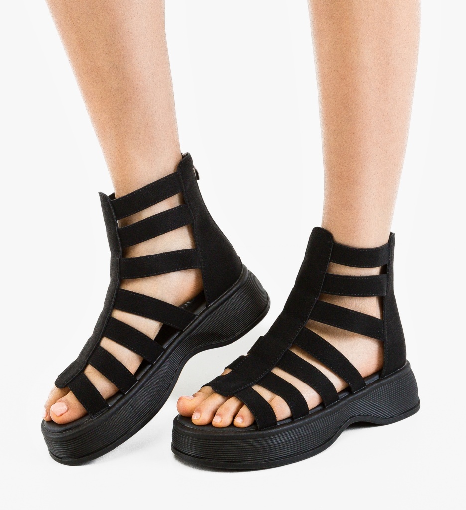 Sandale Dama Budica Negre Elegante - imagine 2