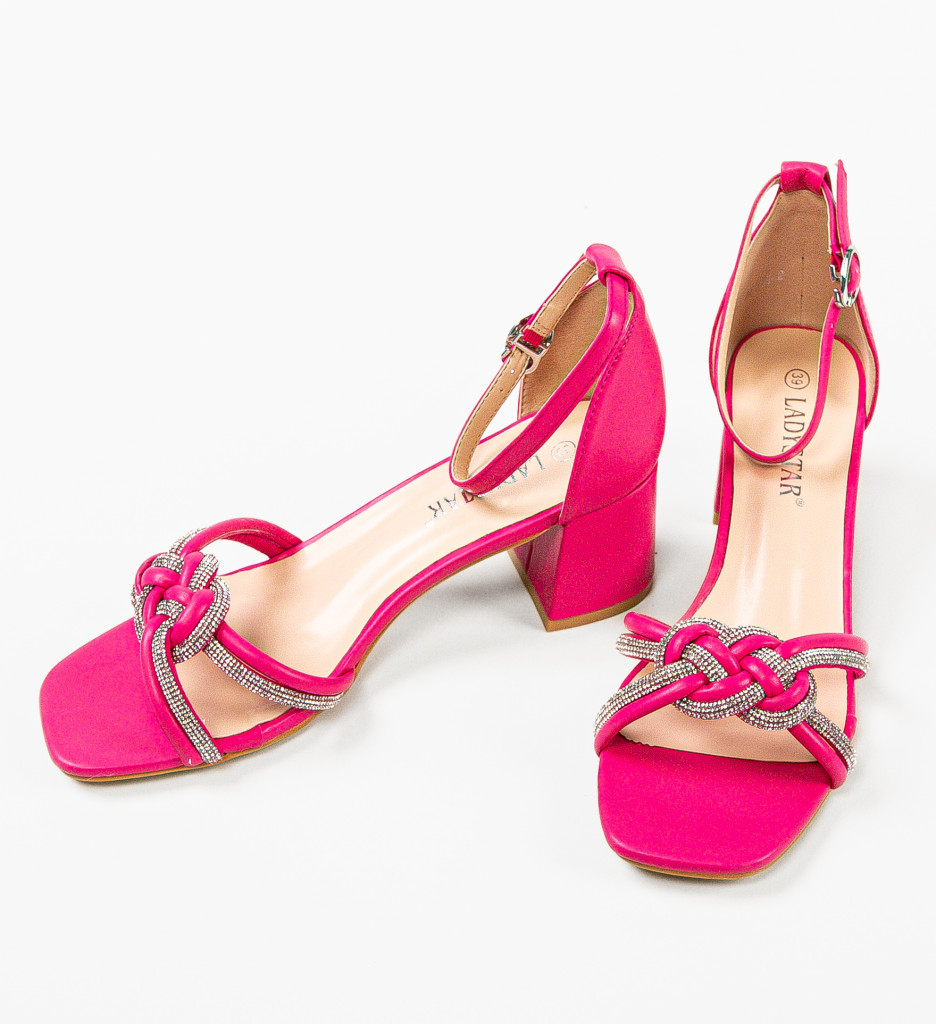 Sandale dama Tigger Fuchsia cu toc elegant - imagine 4