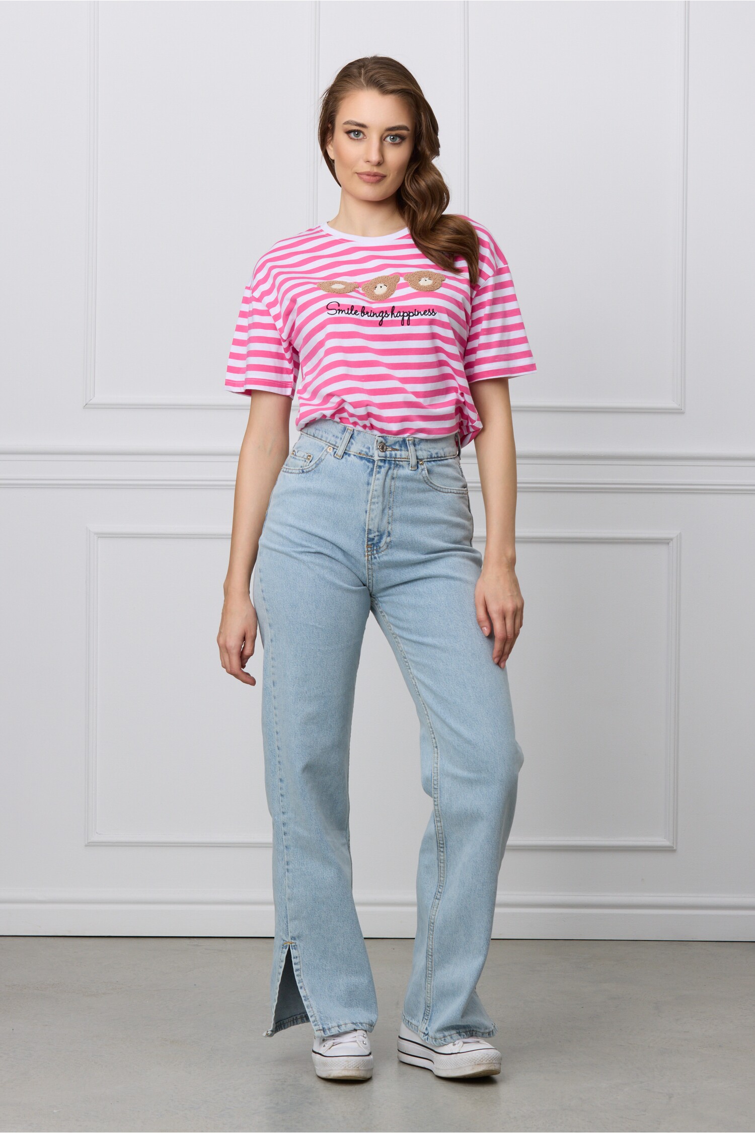 Blugi Talie Înaltă cu Decupaje - Stil Casual