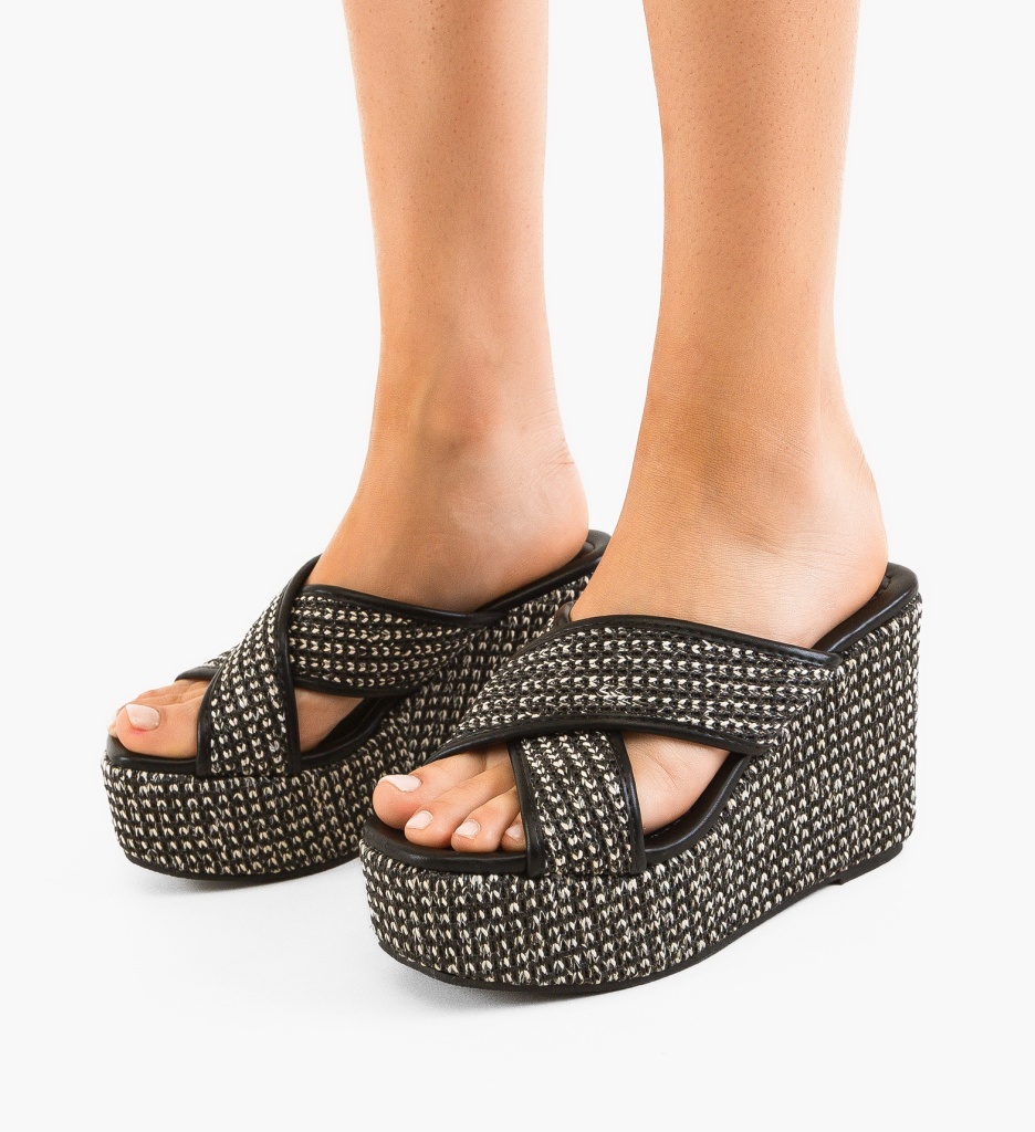 Sandale Platforma Moretti Negre | Stil si Confort