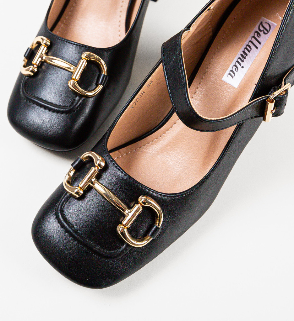 Pantofi Archie Negri Eleganți cu Toc - imagine 6