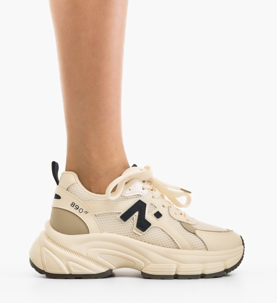 Sneakers Dama Serigiu Bej 2 - Confort și Eleganță - imagine 6
