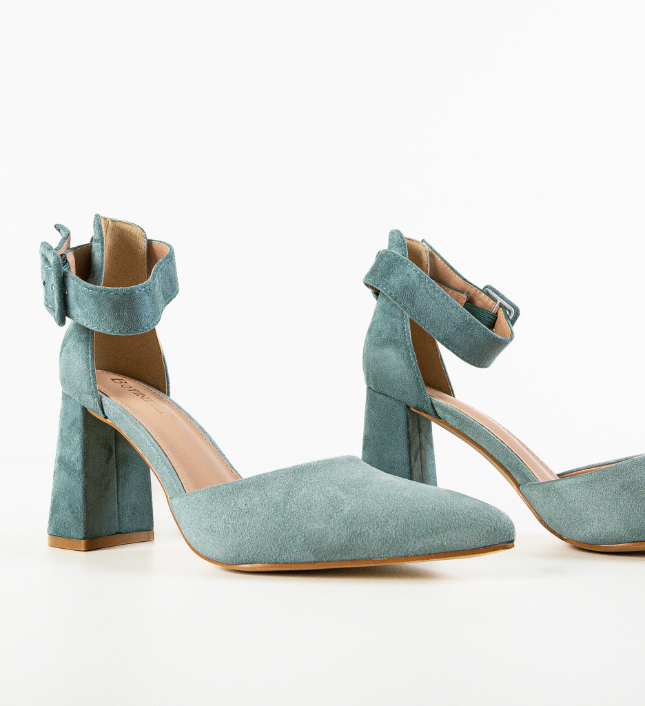 Pantofi Ramzam Verzi cu Toc Eleganți - imagine 6