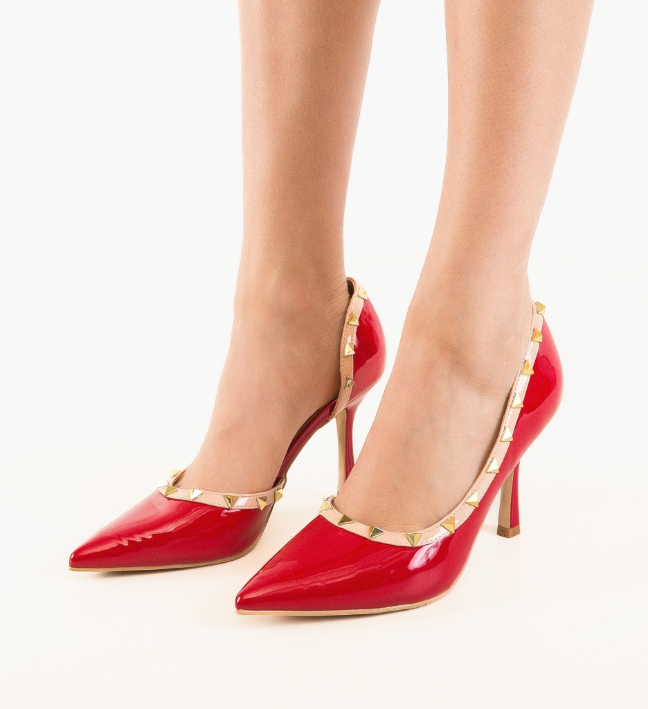 Pantofi Dama Rosii cu Toc - Stil și Eleganță - imagine 2