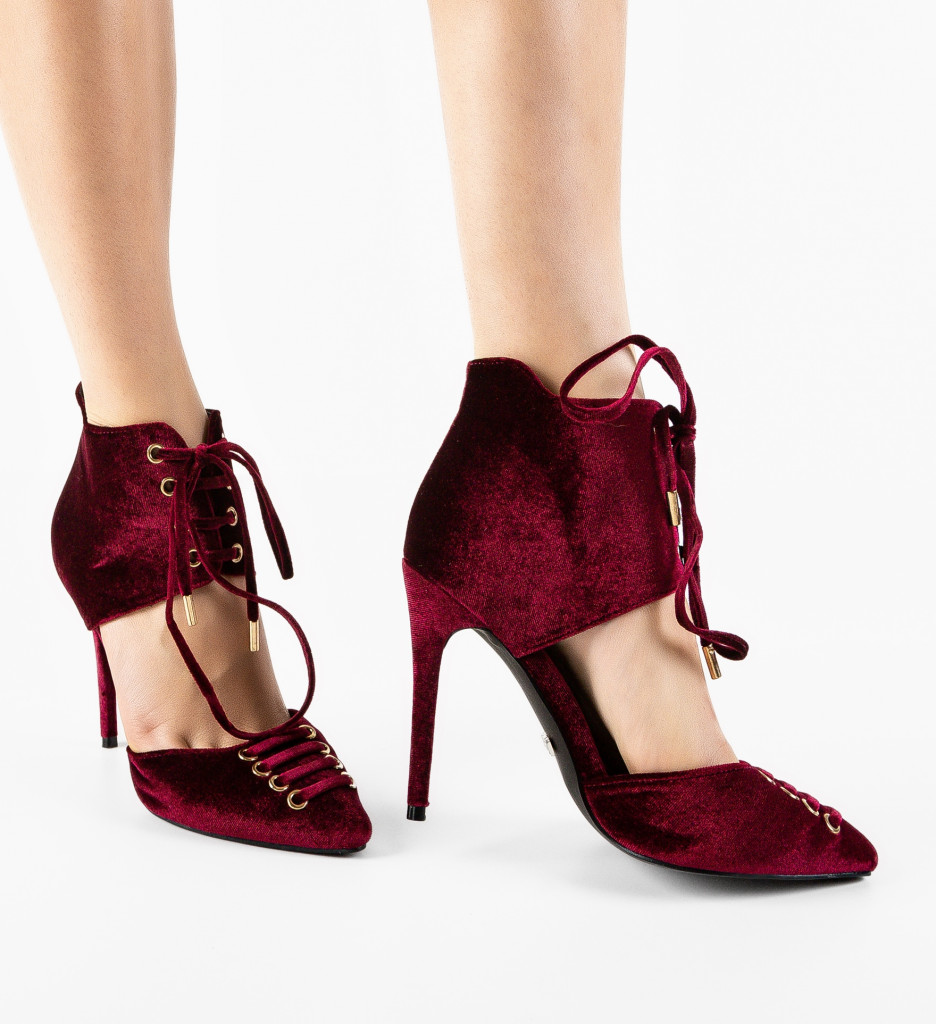 Pantofi Dama Luhrat Grena | Eleganți cu Toc - imagine 2