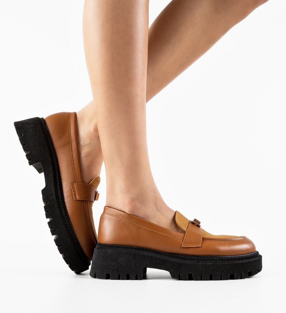 Pantofi Casual Salma Camel - Confort Zilnic - imagine 3