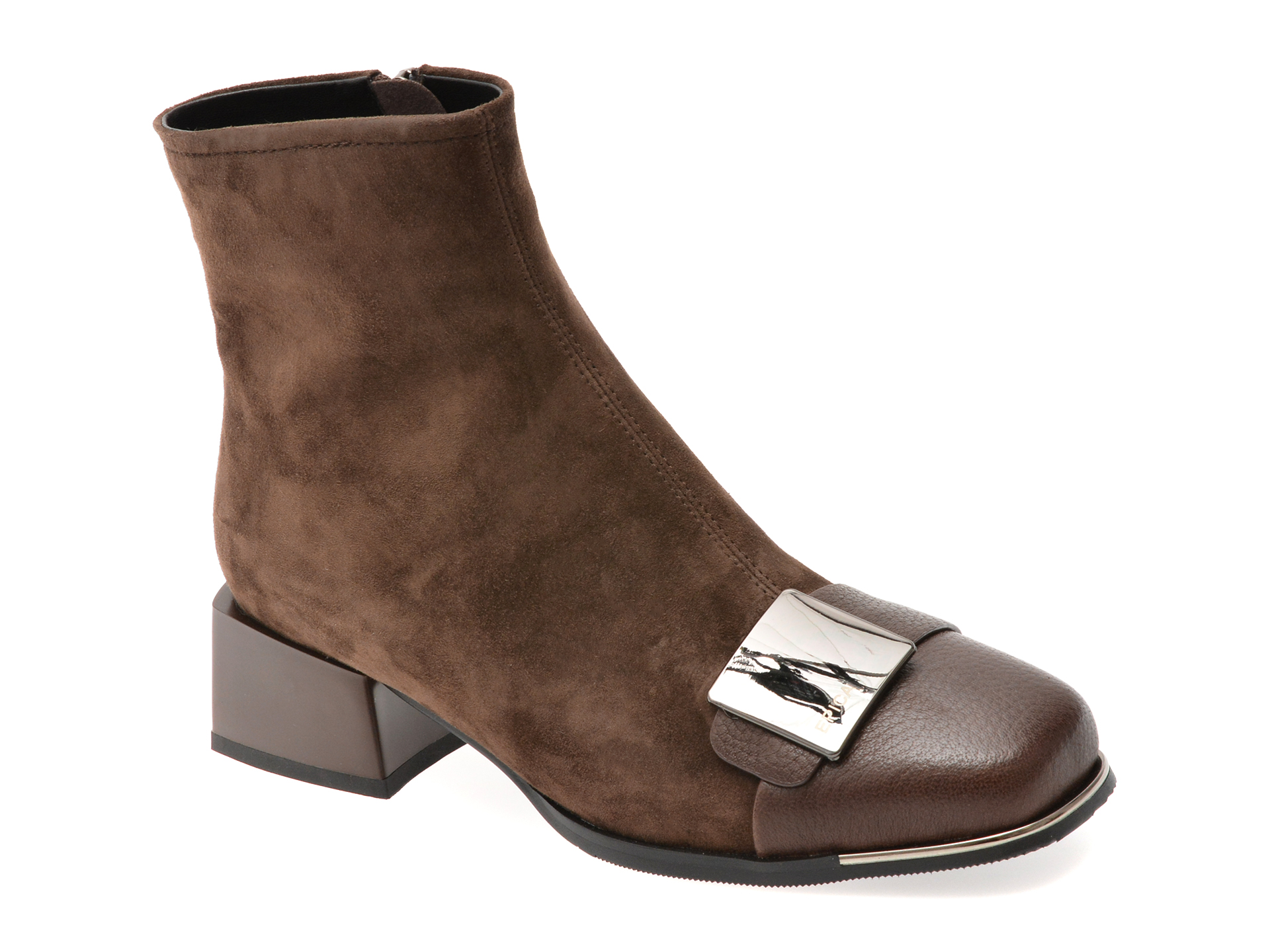 Botine Epica Maro Piele Intoarsa | Eleganță