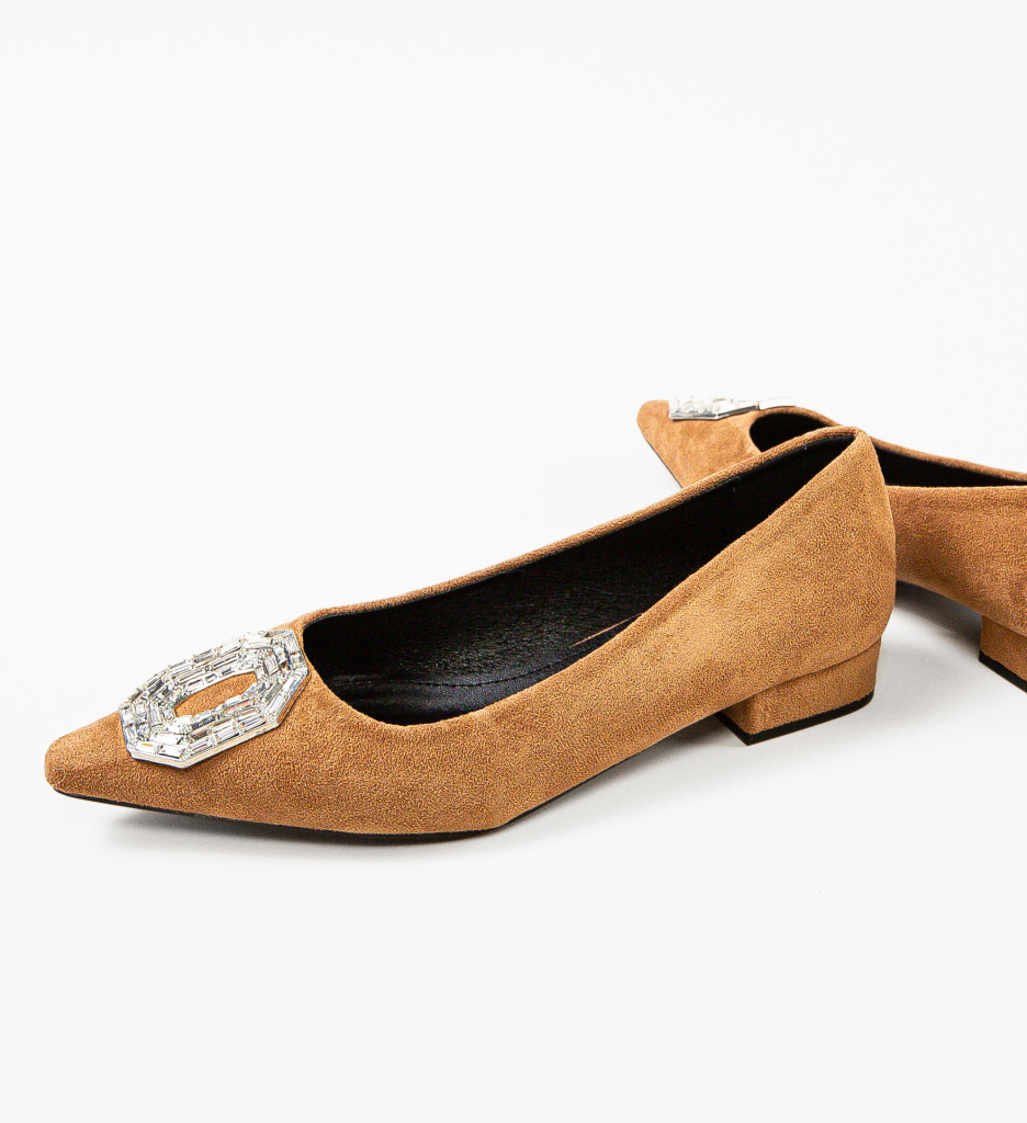 Pantofi Bendo Camel Eleganți cu Toc - imagine 7