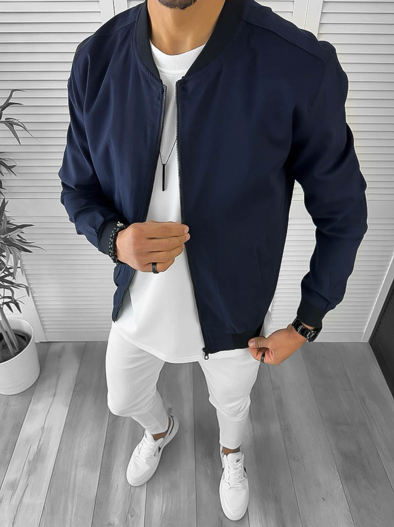 Geacă Bărbați Toamnă Impermeabilă Bleumarin