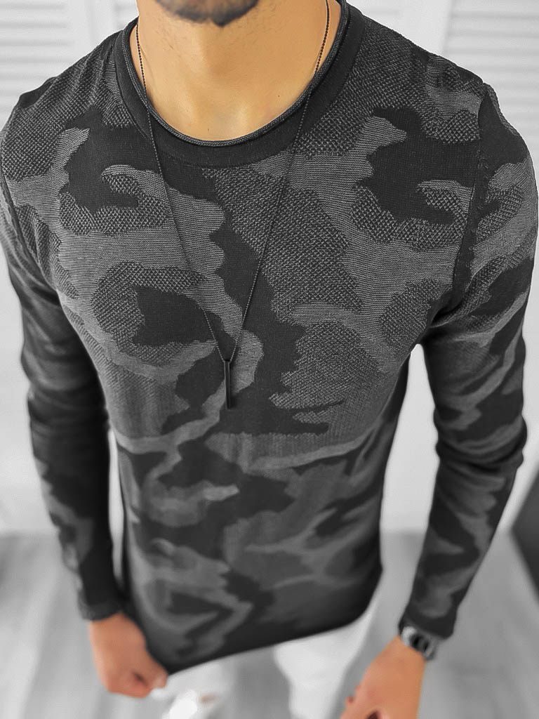 Bluza Barbati Gri Slim Fit Bumbac | Casual Office