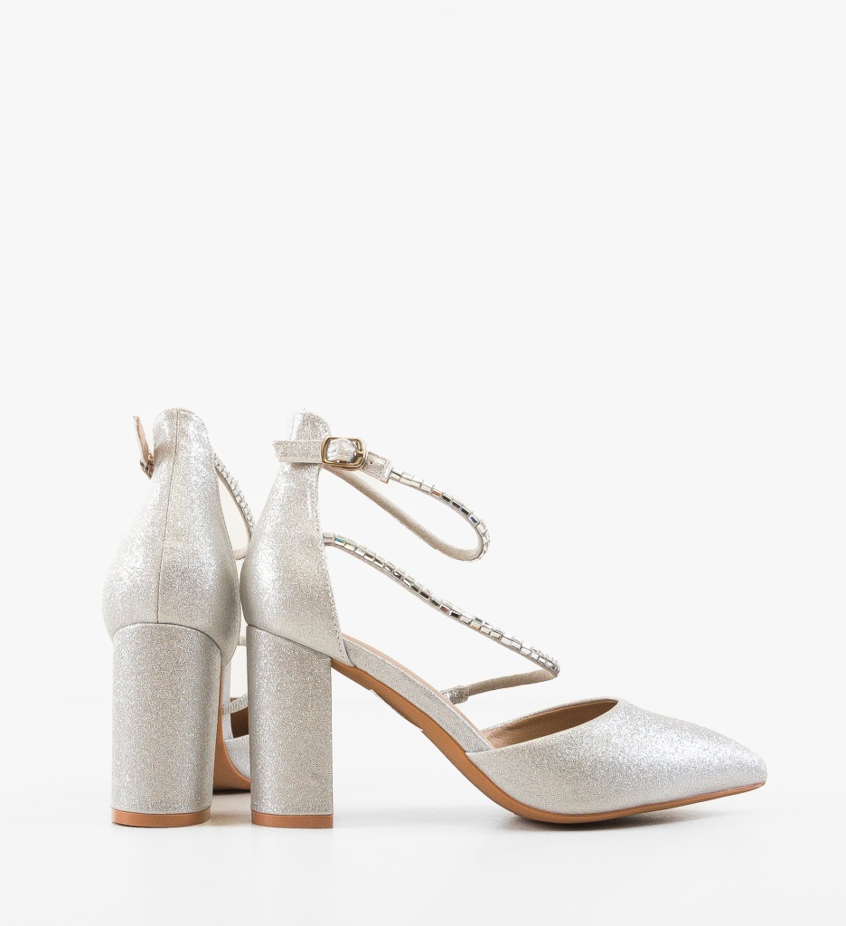 Pantofi cu Toc Kudia Argintii Eleganți - imagine 4