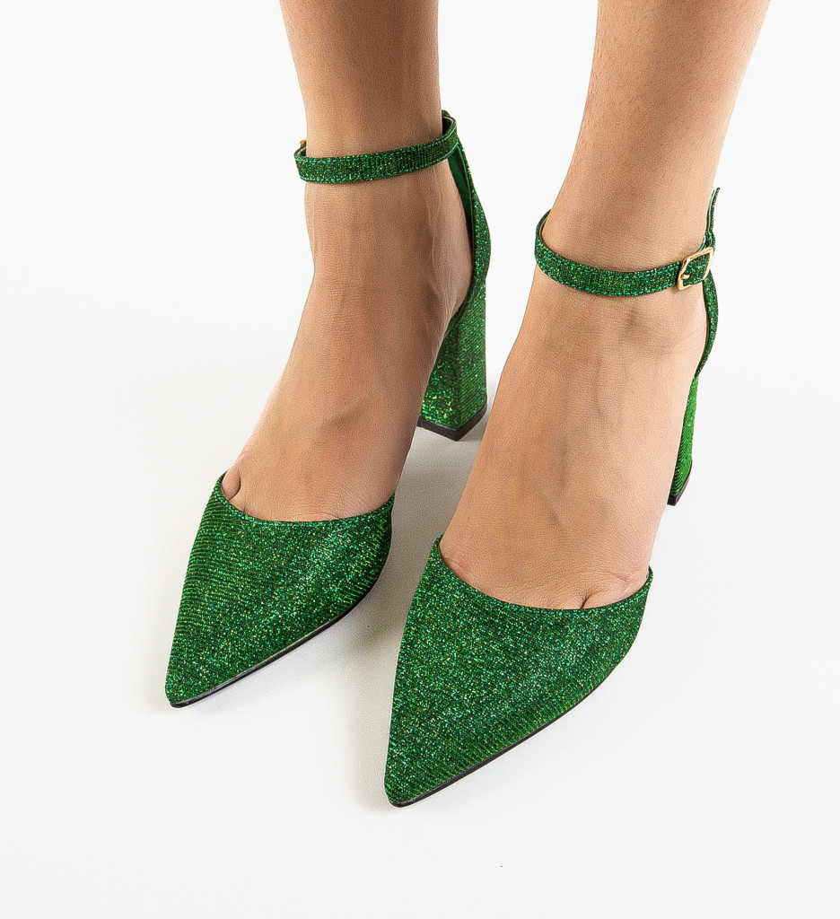Pantofi cu Toc Lilia Verzi - Eleganță - imagine 5