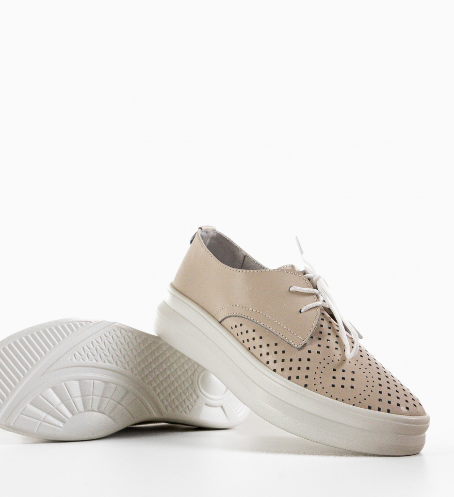 Pantofi Casual Dama Bej - Confort si Stil - imagine 4