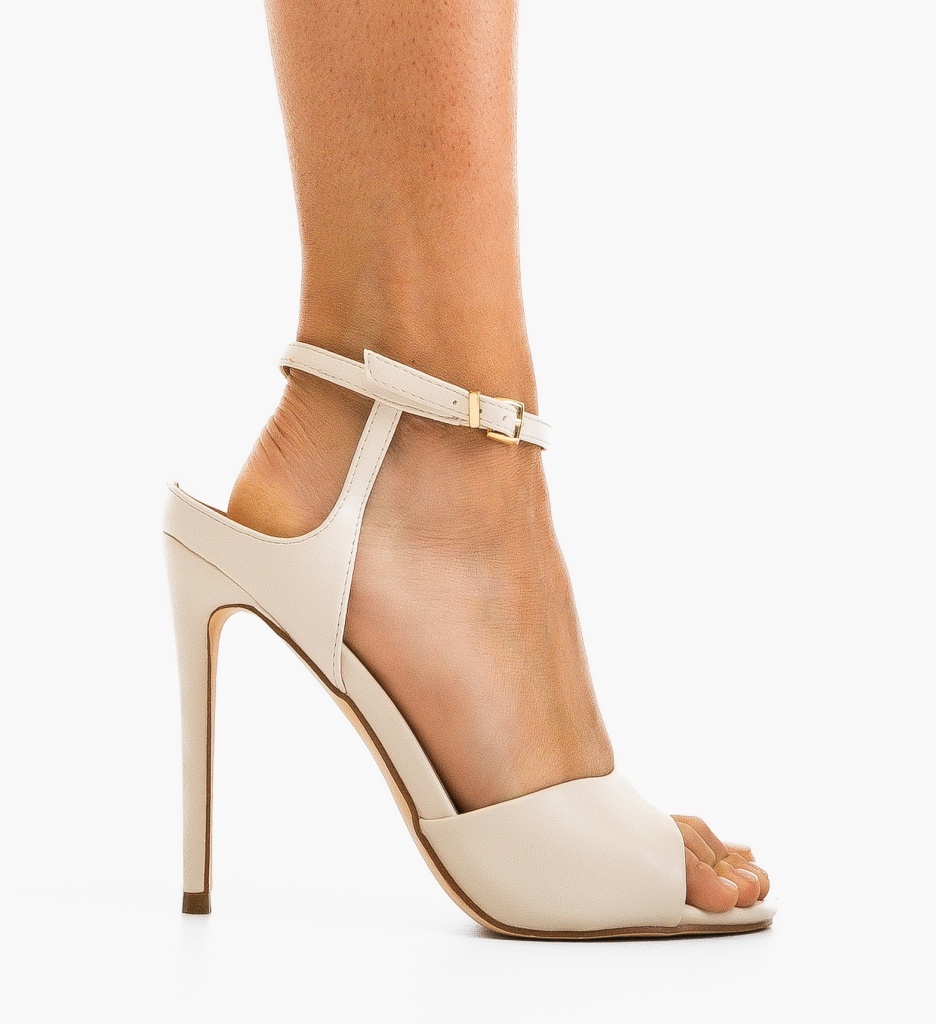 Sandale Dama Bej cu Toc Elegante - imagine 4