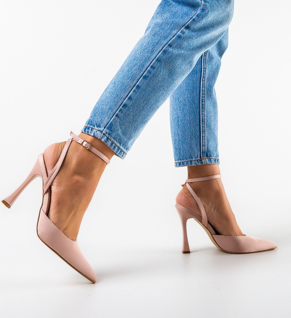 Pantofi cu toc Lizor Bej - Eleganți și Moderni - imagine 2