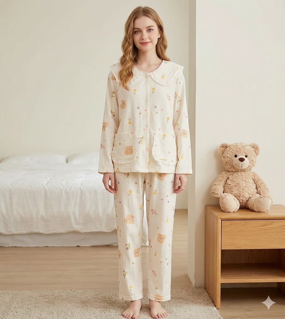 Pijama Dama Delis Bej | Confort si Eleganta
