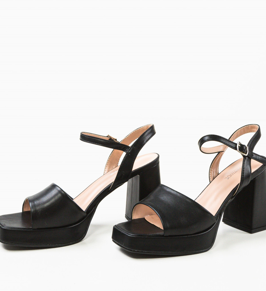 Sandale cu Toc Lucineh Negre | Eleganță - imagine 6