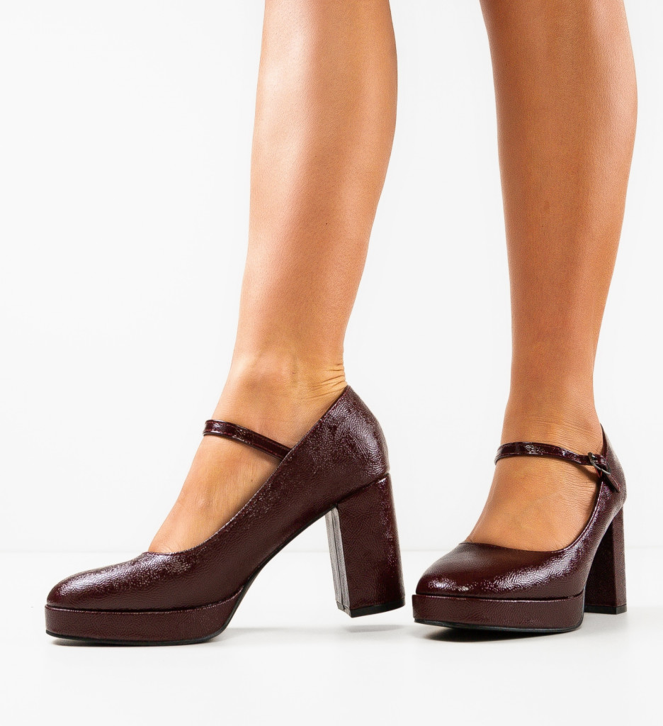 Pantofi cu Toc Pugh Grena - Eleganță Asigurată - imagine 4