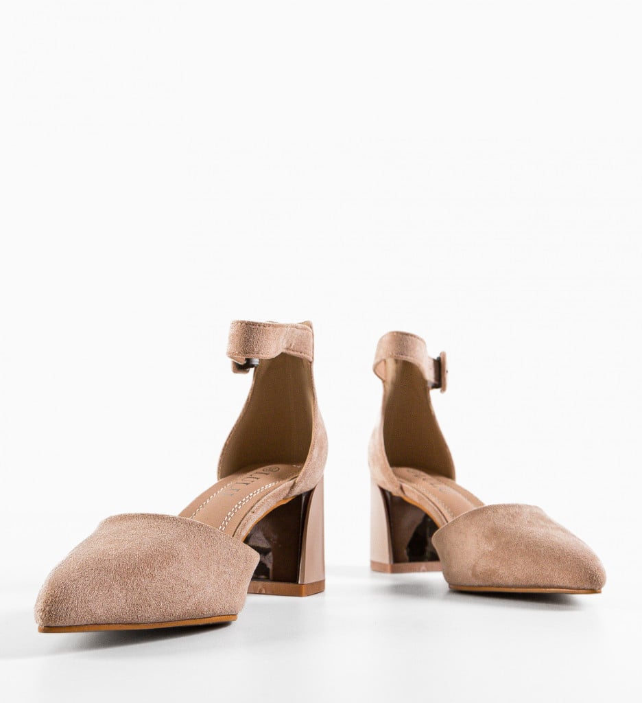 Pantofi dama Gora Bej cu toc elegant - imagine 10