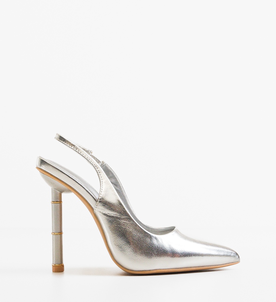 Pantofi Dama Bates Argintii - Eleganță și Stil - imagine 5