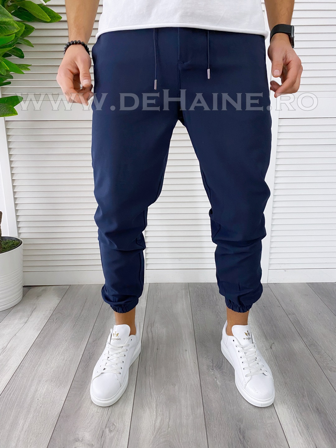 Pantaloni Casual Bumbac Bleumarin B2497