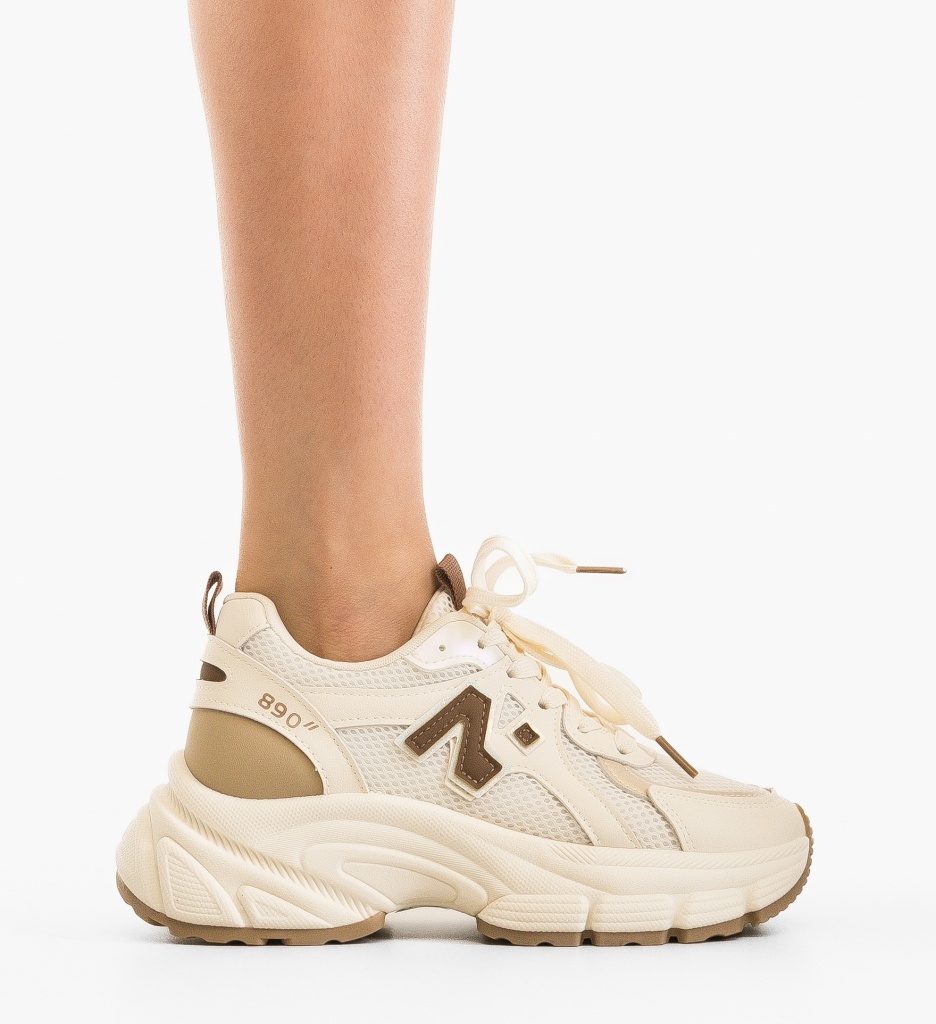 Sneakers Dama Bej Serigiu | Confort & Stil - imagine 6