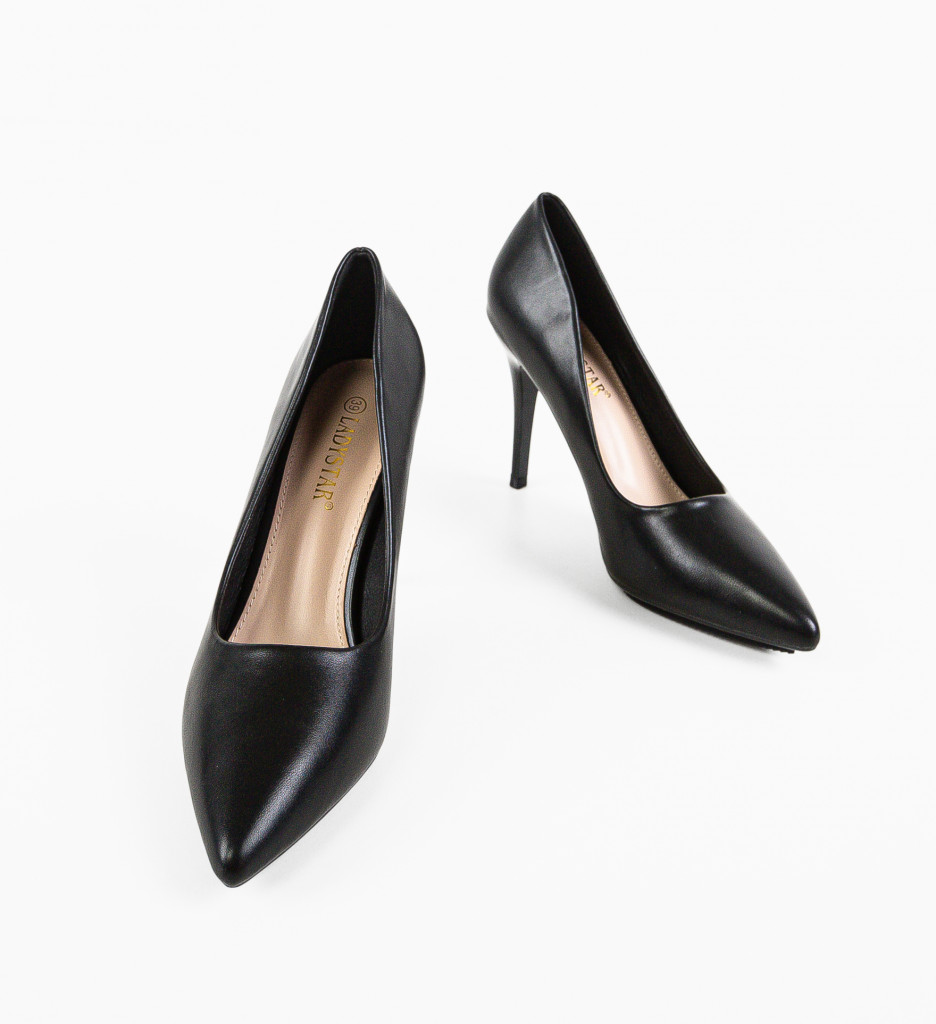Pantofi Dama Lepye Negri Eleganți cu Toc - imagine 19